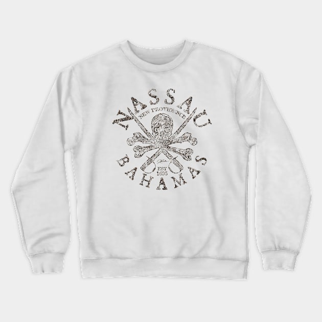 Nassau, Bahamas, Pirate Skull & Crossbones Crewneck Sweatshirt by jcombs